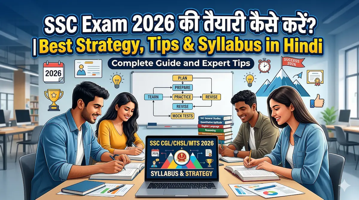 SSC Exam 2026 Preparation Tips in Hindi – Student studying for government exam